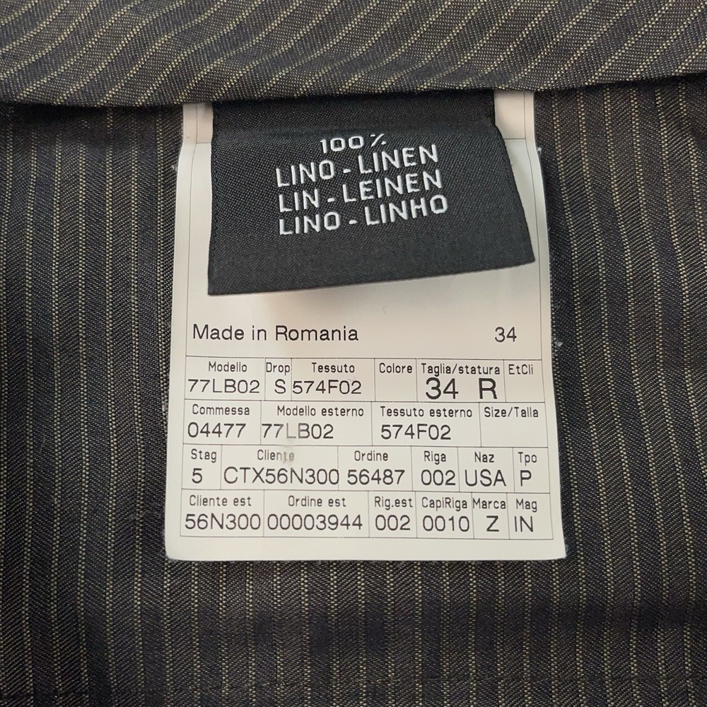 Ermenegildo Zegna Pants Mens 34x32 Gray 100% Linen Straight Leg Dress Business - Picture 6 of 15